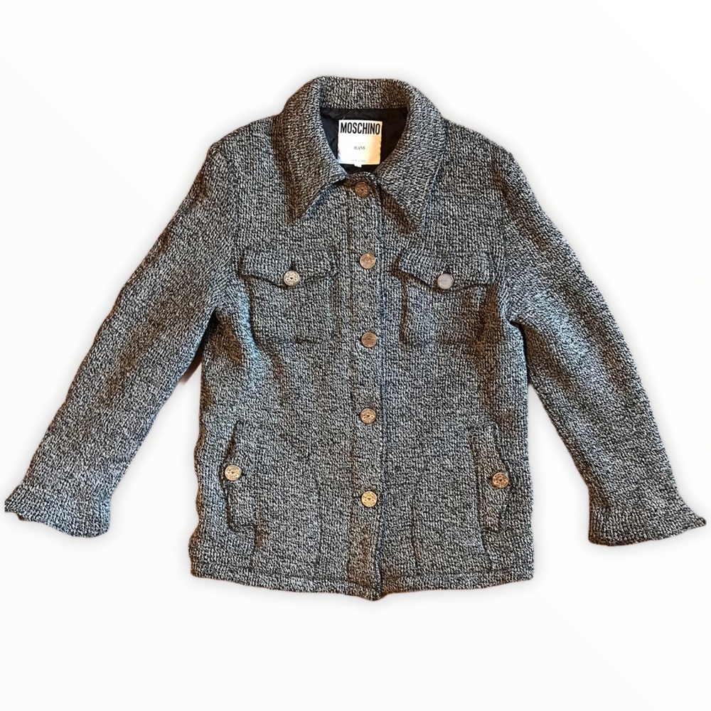 MOSCHINO | Heather Grey Button Up Jacket